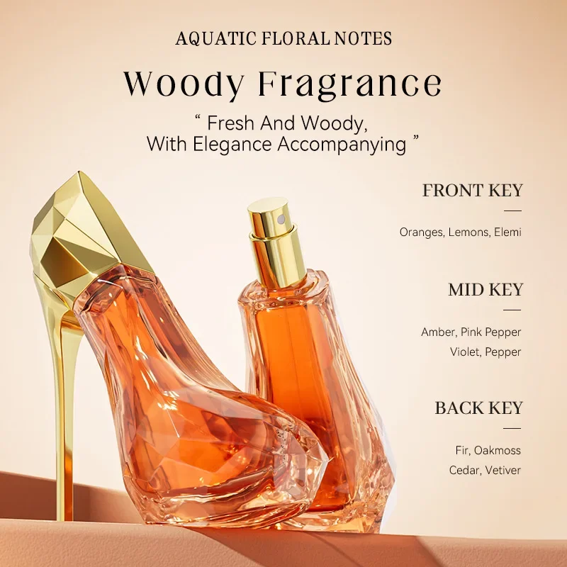 30ml Brand Perfume Fruity Note Long Lasting Fragrance Gold High-heeled Shoe Perfume for Women