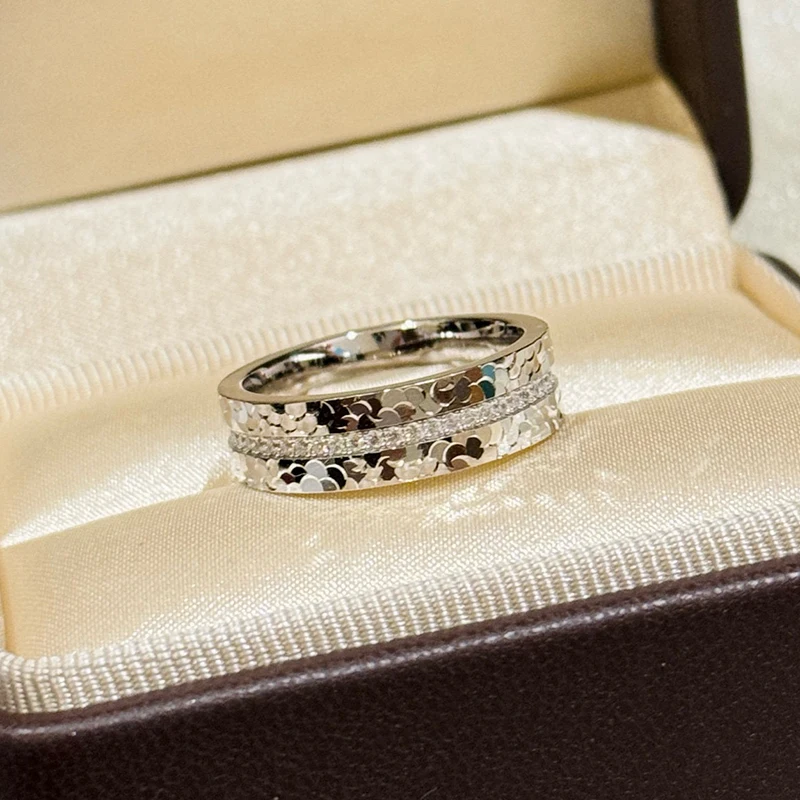 Pure 925 Sterling Silver Jewelry For Women Silver Shinny Lucky Design Rings Wedding Jewelry Engagement Classic Ring Friendship