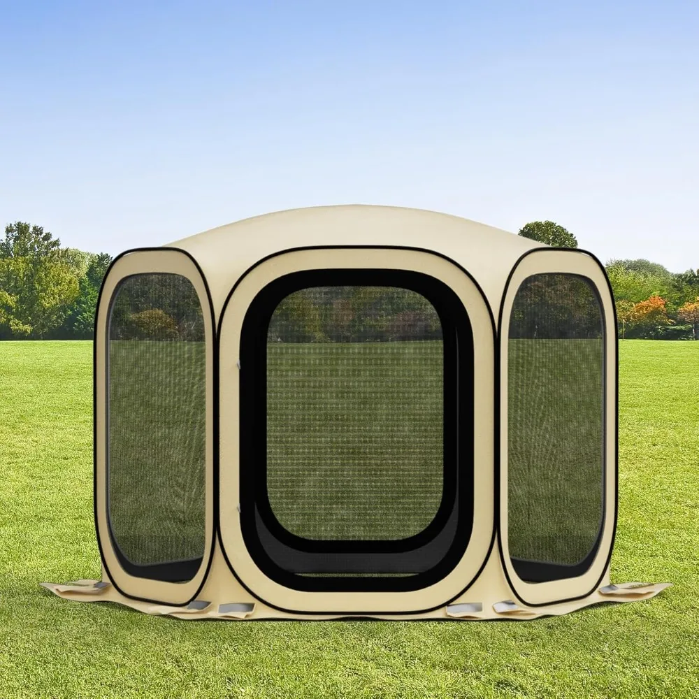 

10x10 Pop-up Screen House Tent,Portable Screen Room for Outdoor with Storage Bag,Pop up Gazebo with Mosquito Netting,Screened in