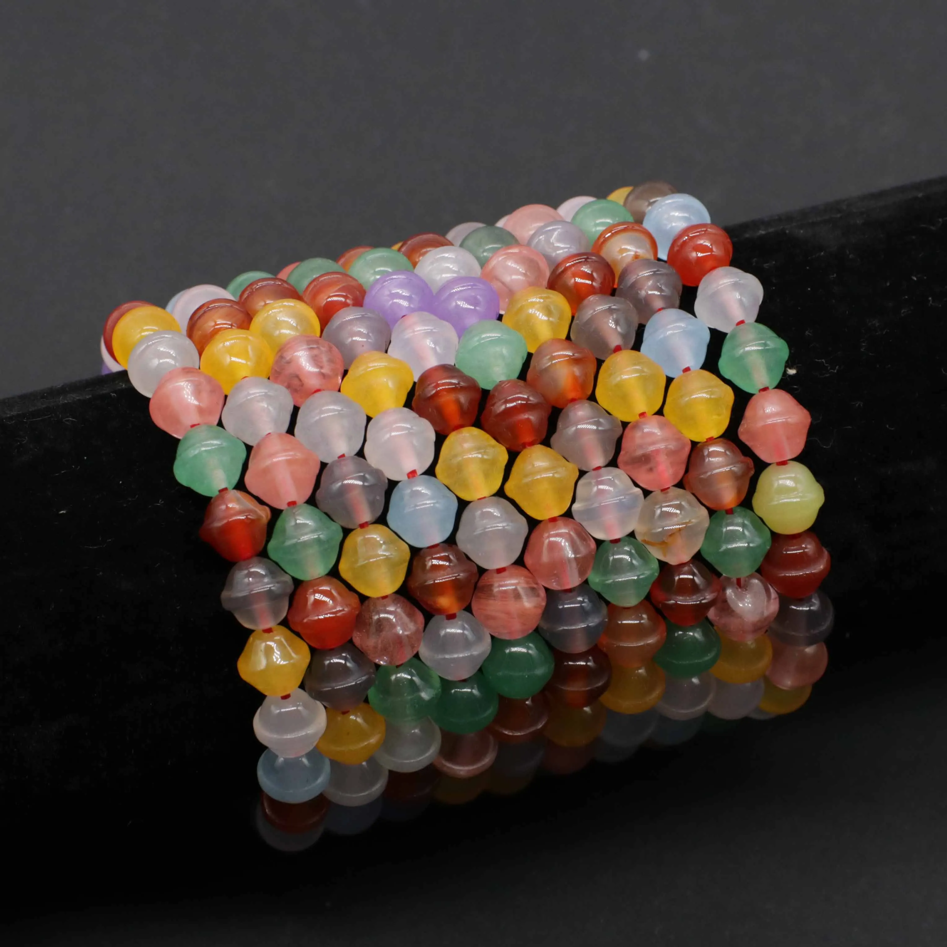 Gains 8 MM  UFO Candy Color Beads Stretch Bracelet Friend Gift Graduation Souvenir Free Shipping