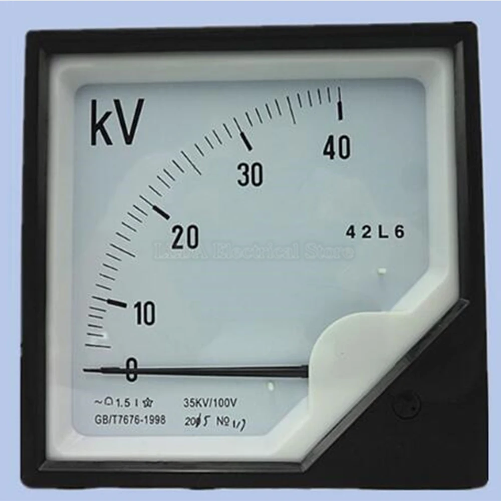 1Pcs High Quality 42L6 35kV/100V Pointer Type AC Voltmeter 120mmX120mm, With Two Years Warranty