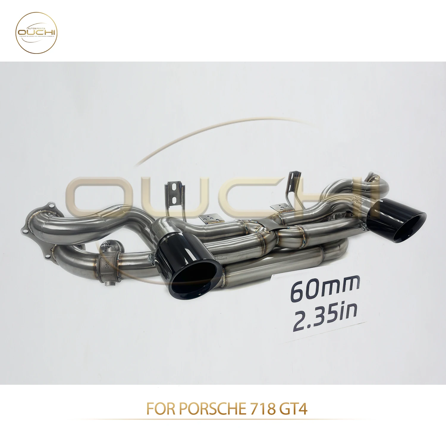 Knalpot Stainless Steel untuk Porsche 718 Cayman GT4 Dengan Katup Elektronik Remote Suara Balap Agresif yang Keras