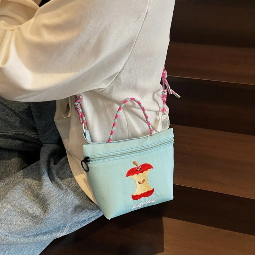 

Embroidered Embroidery Shoulder Bag Japanese Style Cartoon Nylon Shopping Bag Storage Bag Handbag Phone Crossbody Bag Outdoor