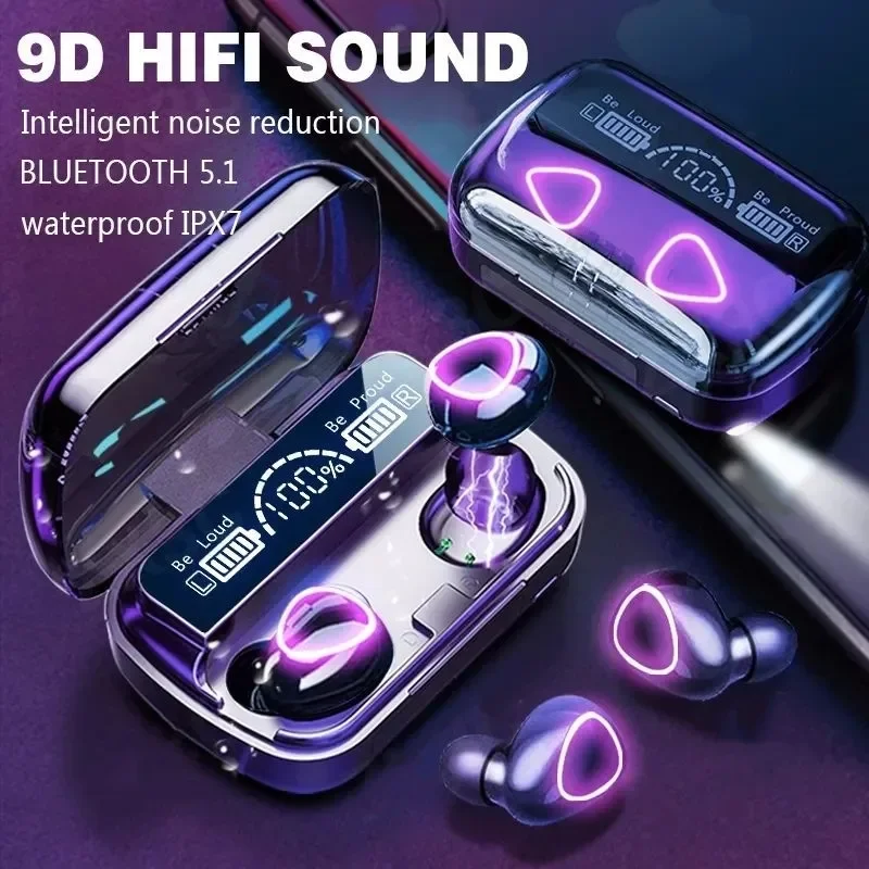 Auricolari Bluetooth M10 Cuffie con display LED vivavoce Auricolari wireless per musica stereo HiFi Bluetooth Cuffie da gioco impermeabili