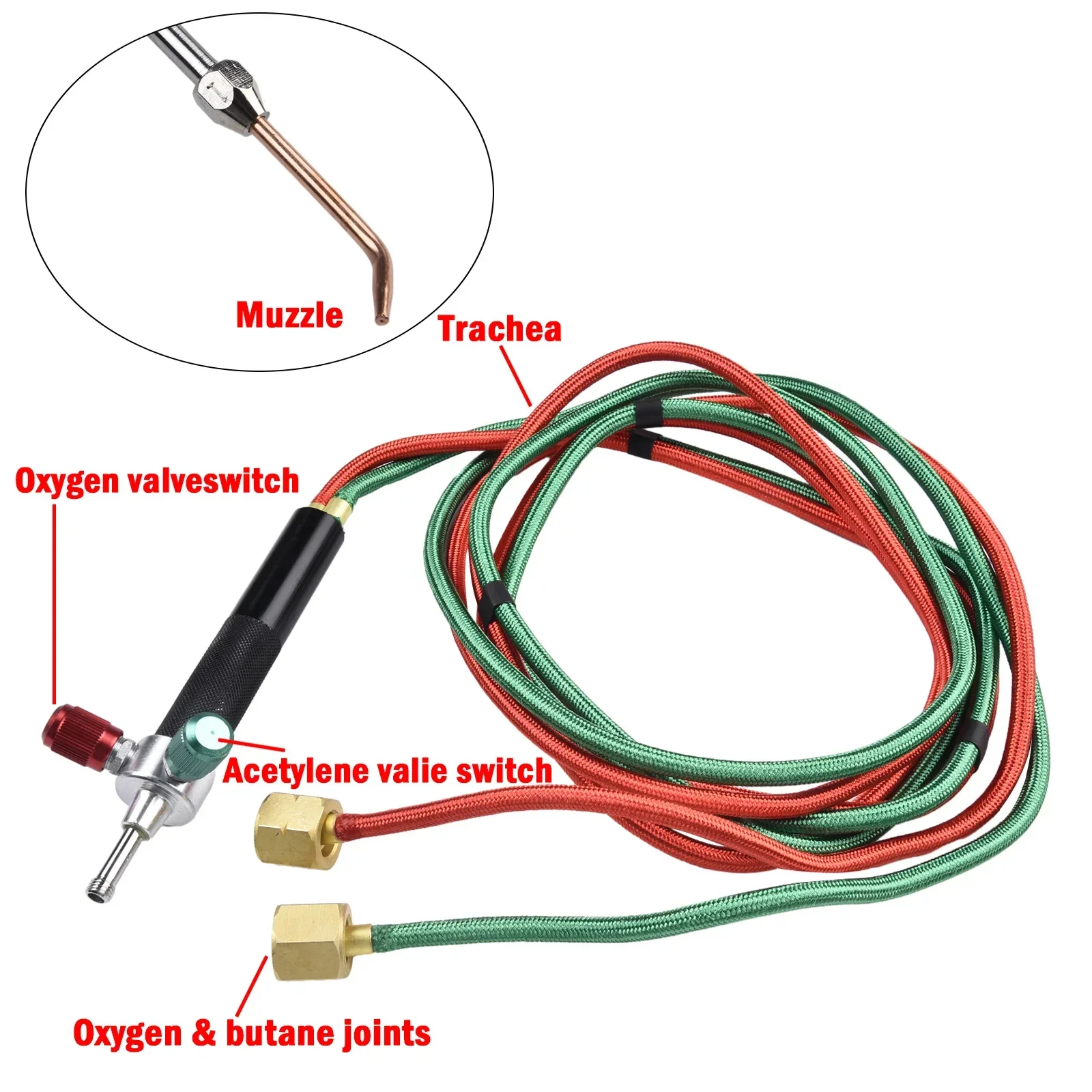 Imagem -05 - Mini Kit de Tocha de Acetileno Oxigênio Corte de Soldagem a Gás Ferramenta de Soldador Mais Bicos Reparo e Fabricação Eletrônica
