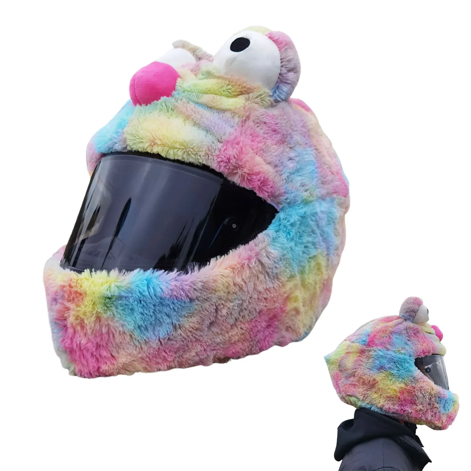 Motorhelm Covers Grappige Cartoon Pluche Helm Beschermhoes Helm Volledige Gezicht Covers Voor Gepersonaliseerde Helmen Party - afbeelding 1