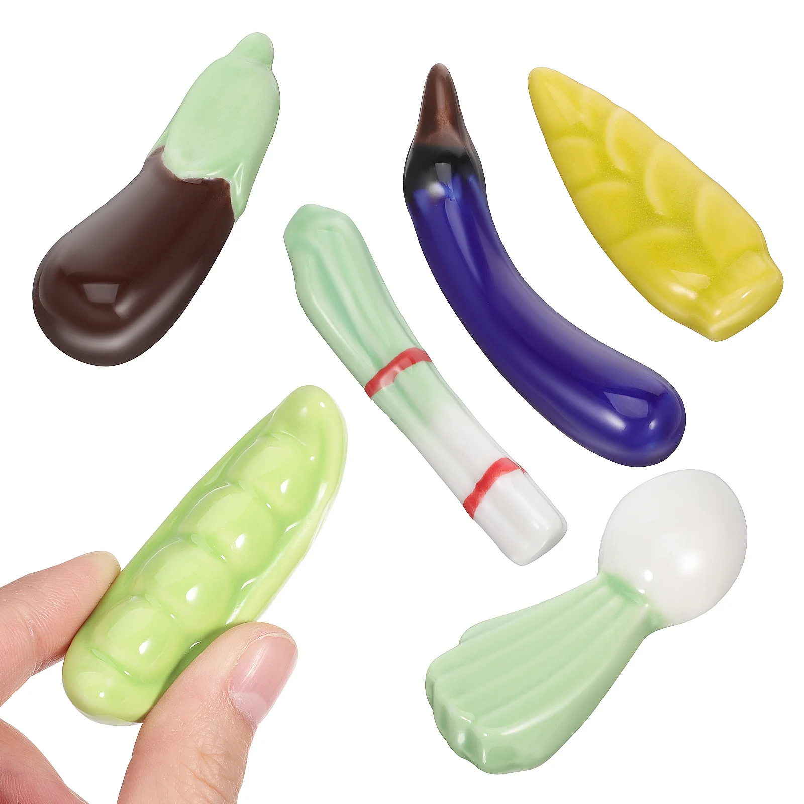 

6 шт., керамическая подставка для палочек для еды, милая подставка для палочек для еды, держатель для обеденного стола, кухонный декор, ложка, кисть, подставка для ручек