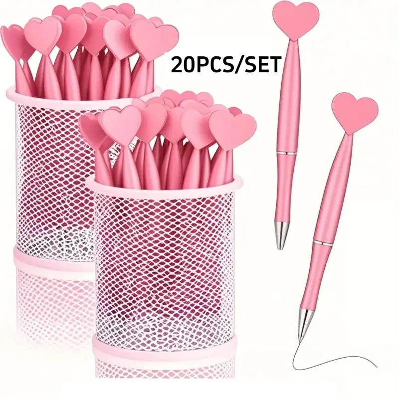 20 יחידות עטים בצורת לב