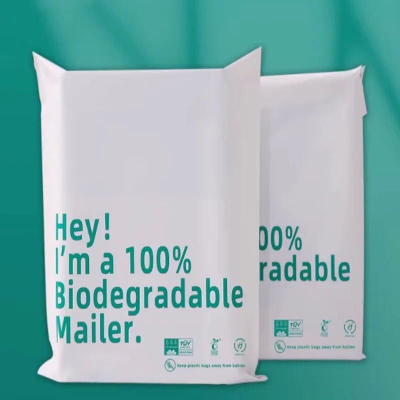 100PCS PLA+PBAT Poly Mailer Adhesive Envelope Biodegradable Bag DIY Eco-friendly Clothing Bedding Bra Gifts Packaging Pouches