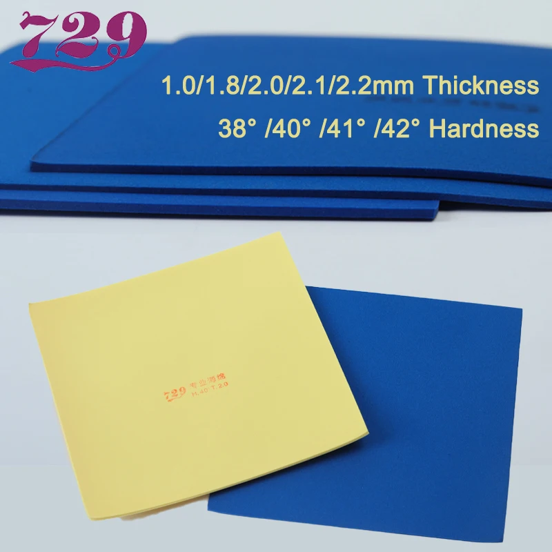 1.0/1.8/2.0/2.1/2.2mm Thickness Table Tennis Single Sponge Yellow / Blue Sponge Inward Energy Offensive DIY Ping Pong Sponge