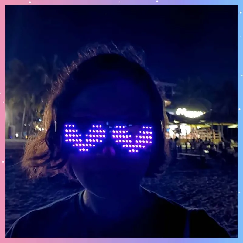 Cyber Punk LED Glasses Light Up Dynamic Bar Party Favor Glasses Festival Christmas Eyewear LED Rave Glowing Flashing Glasses
