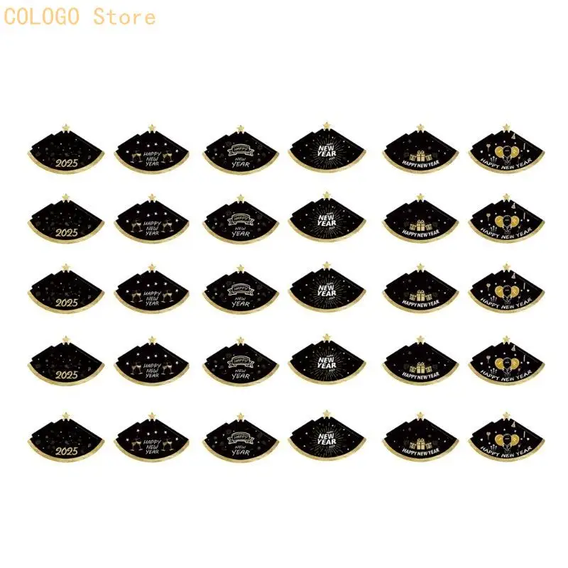 

30 Pieces 2025 New Year Eve Party Hats Decorations Child Paper Photography Props D0LD