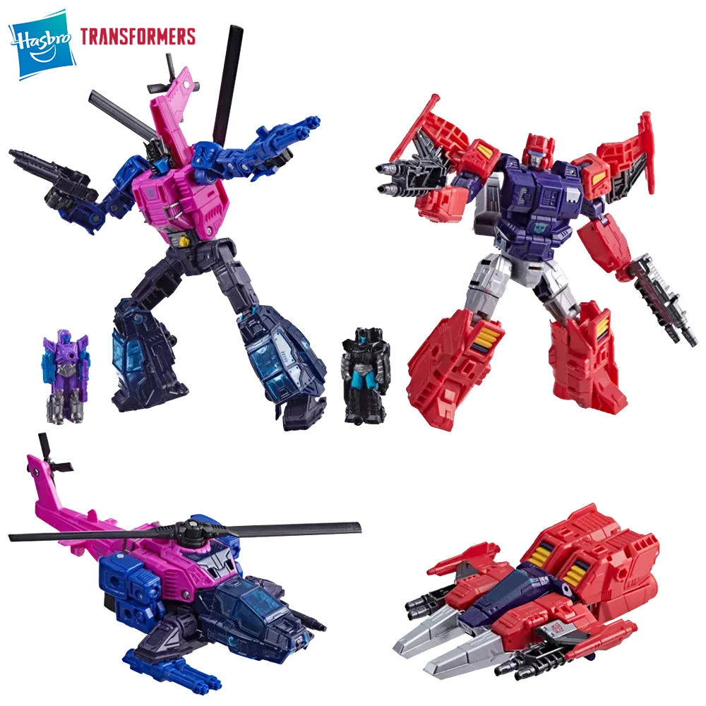 

[In-Stock] Hasbro Transformers Wreck 'n Doom Collection Topspin vs Spinister 14cm Deluxe Class Anime Action Figure Model Toys