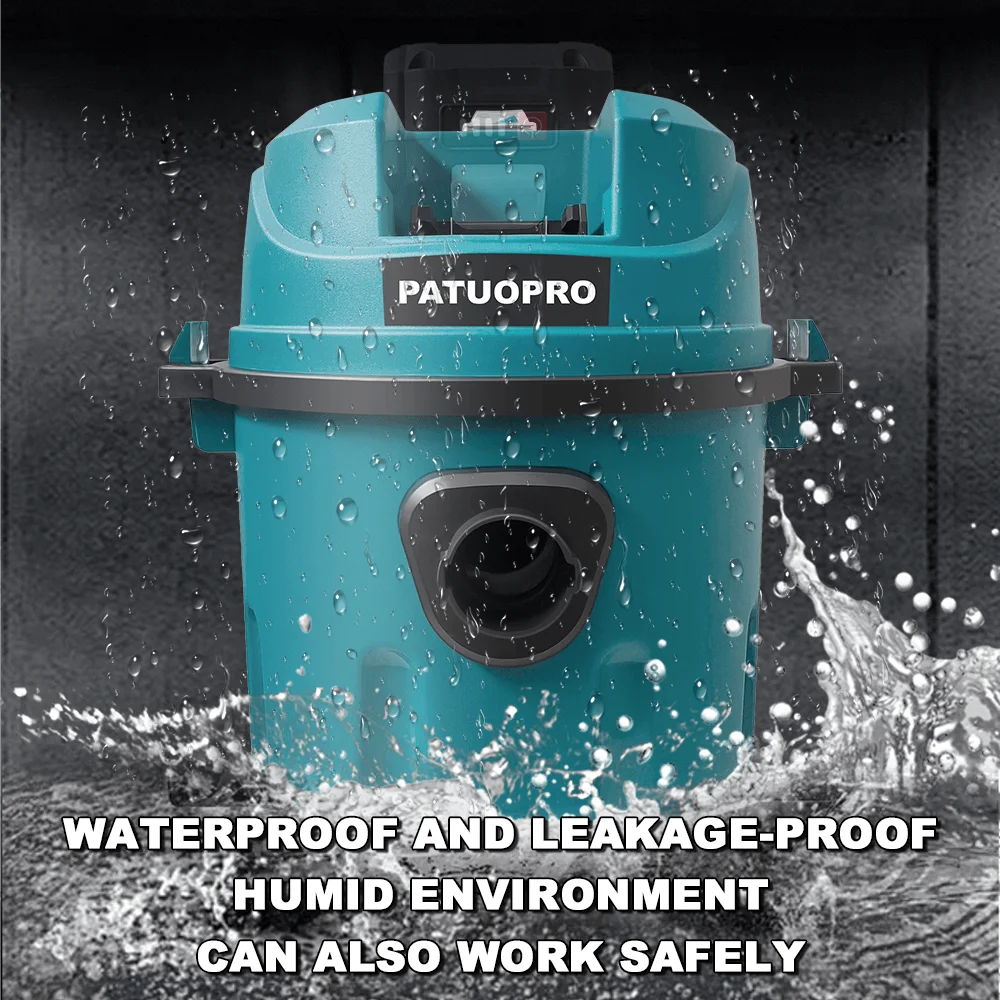 2-в-1 беспроводной пылесос для влажной и сухой уборки, мощный всасывающий пылесборник 10 л с колесами для батареи Makita 18 В (без батареи)