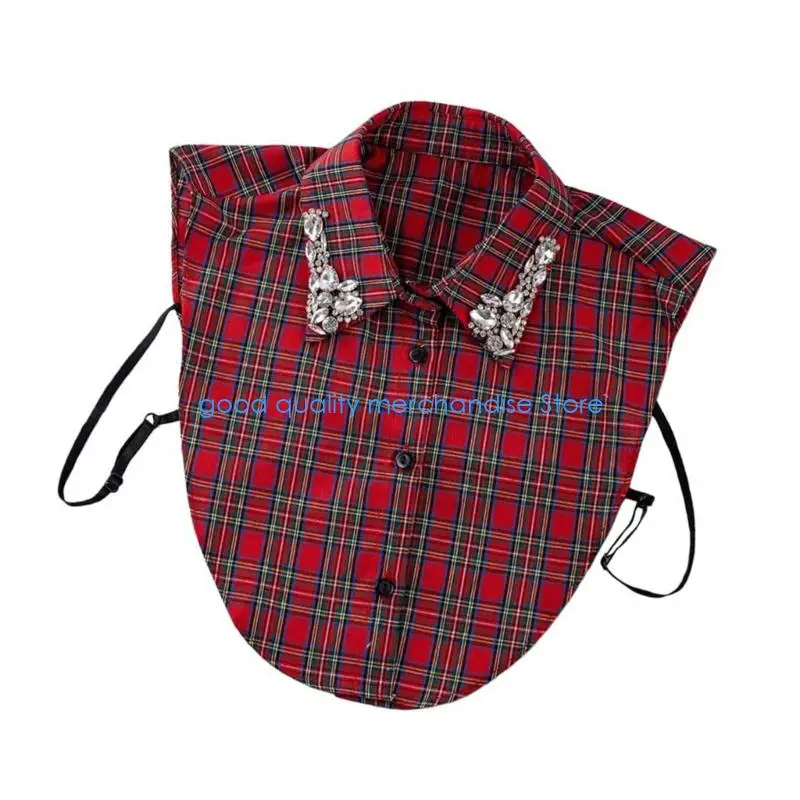 Y5JD ملاءمة مريحة وياقة صناعية وأحجار الراين سهلة الارتداء، تصميم مريح وياقة داخلية، بلوزة طية صدر السترة