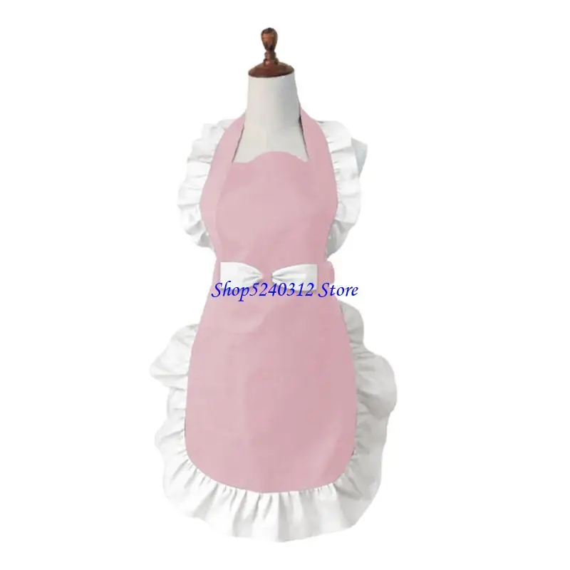 

634C Women's Cake Apron Fashion Bowknot Apron for Women Girls Retro Kitchen Cooking Apron with Pockets Mother's day Gifts