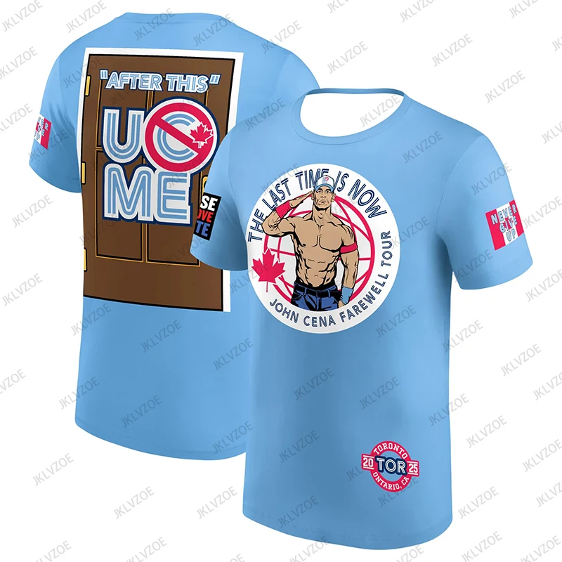 2025 جديد الصيف جون سينا وداع جولة تورونتو تي شيرتات قصيرة الاكمام الرجال النساء المحملة الرياضية عادية المتضخم الاطفال/الكبار بلايز #1
