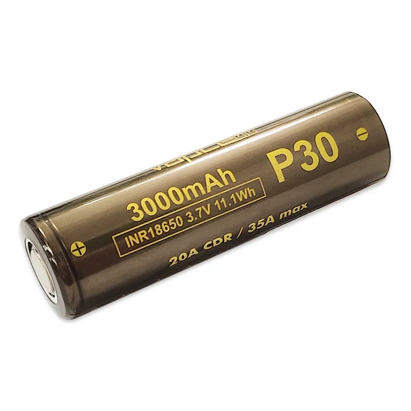 Long Cycle Life Lithium Battery Original Vapcell P30 INR 18650 3000mah 20A/35A 3.7V Battery For Flashlights Similar As HG2/VTC6