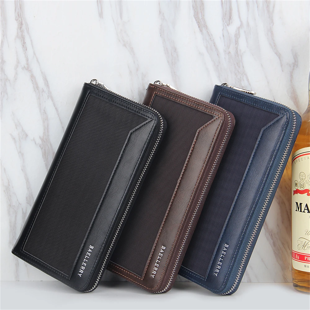 

New Men's Wallet Men's Long Wallet Multi Card Slim Fashion Litchi Pattern Soft Leather Wallet Large Capacity Suit Bag