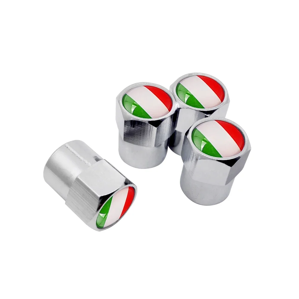 4PCS Italy Flag Car Wheel Tire Valve Caps Tyre Stem For Fiat Volkswagen Toyota Ford Peugwot Dacia Audi Jeep BMW Renault