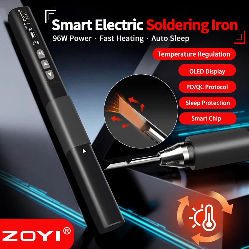 

ZOYI ZT-N1 Smart Soldering iron 96W Electrician portable constant temperature welding pen for home maintenance welding