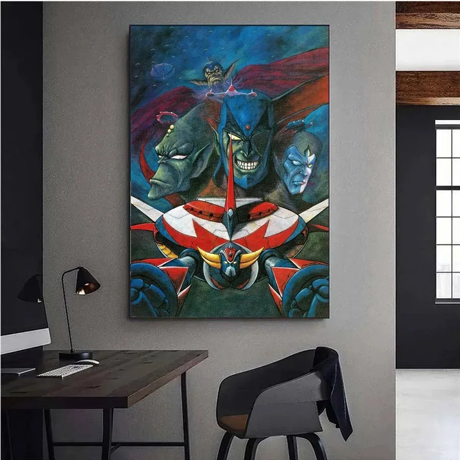 Classic Cartoon Movie G-Grendizer Anime Animation Poster Prints Canvas Painting Wall Art Living Room Home Bedroom Decor Gift view 3