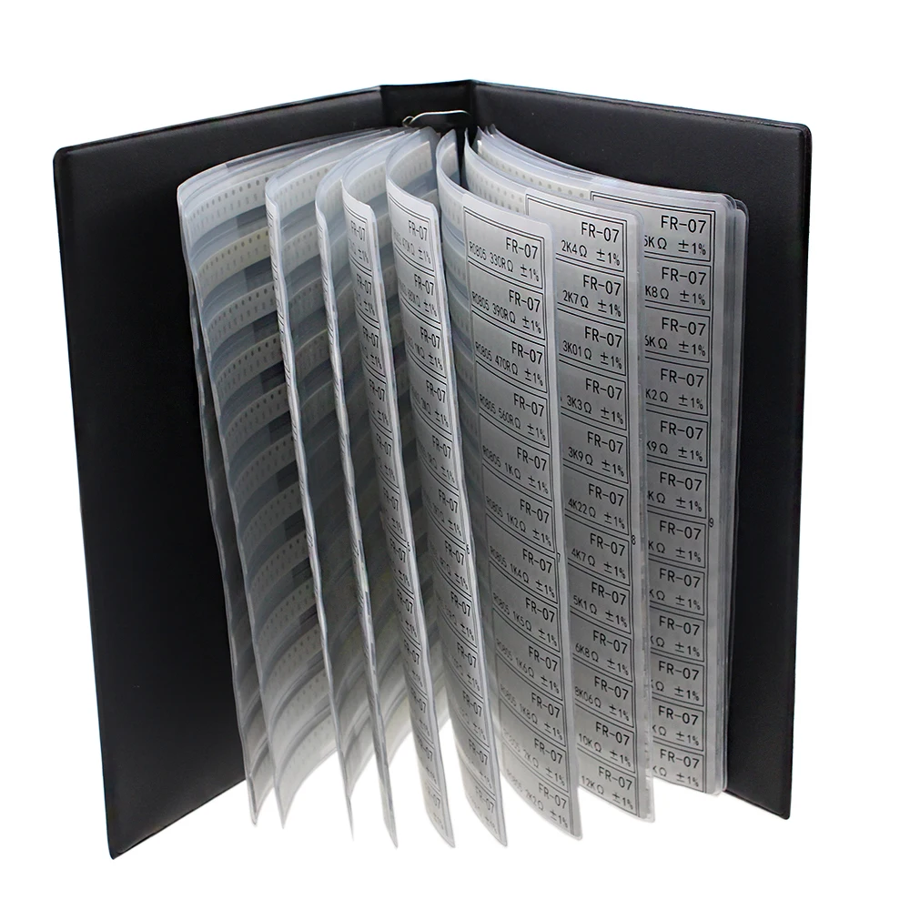 0201‑1206 SMD Resistor & Capacitor Sample Book, 1% Tolerance Electronic Component Kit