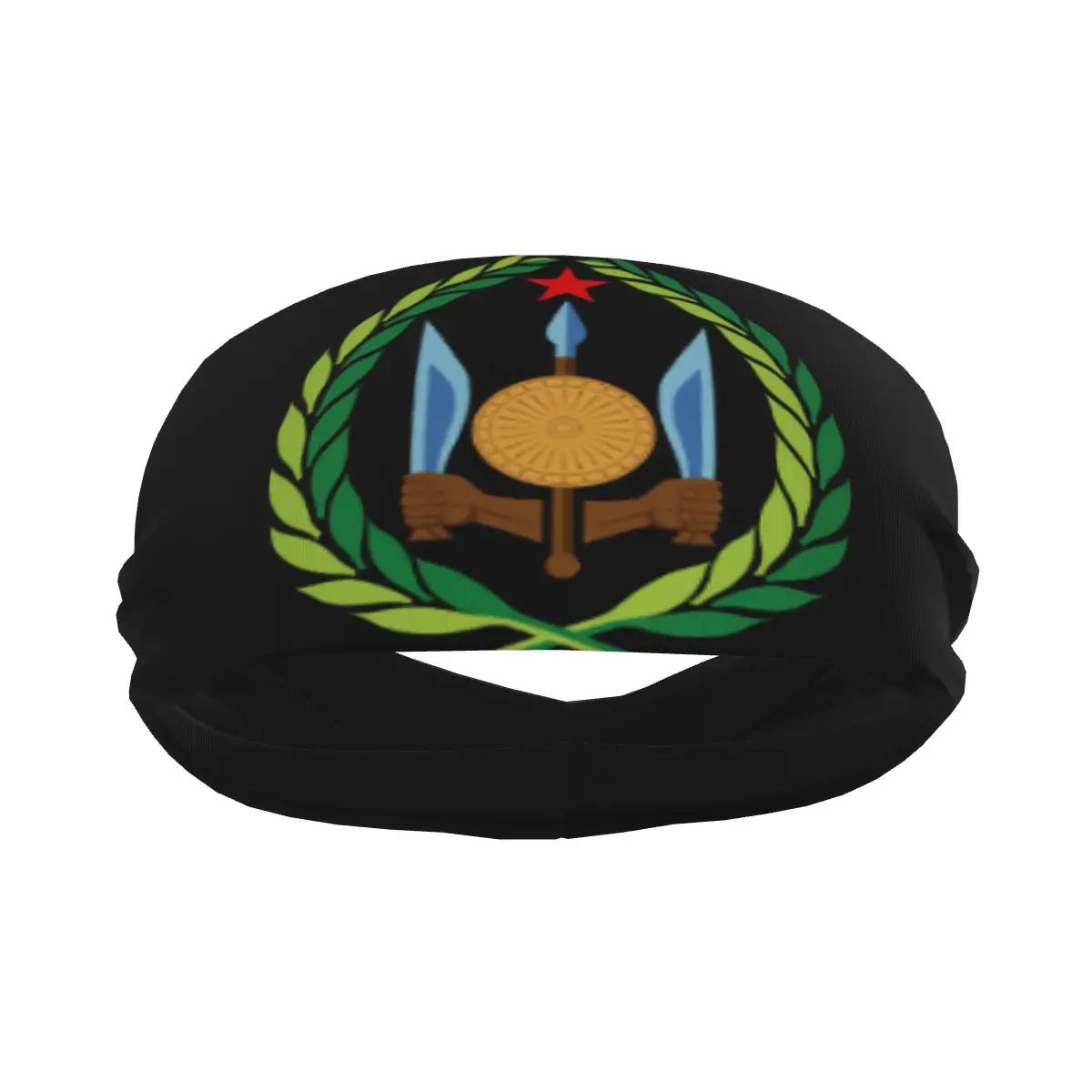 

Emblem Of Djibouti Athletic Headband Elastic Sweatbands Women Men Basketball Sports Gym Fitness Sweat Band Volleyball Tennis