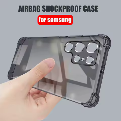 S 23 22 21 20 Airbag Shockproof Black Transparent Case For Samsung Galaxy S23 S22 S21 S20 Fe Plus Ultra 5g Silicone Back Cover