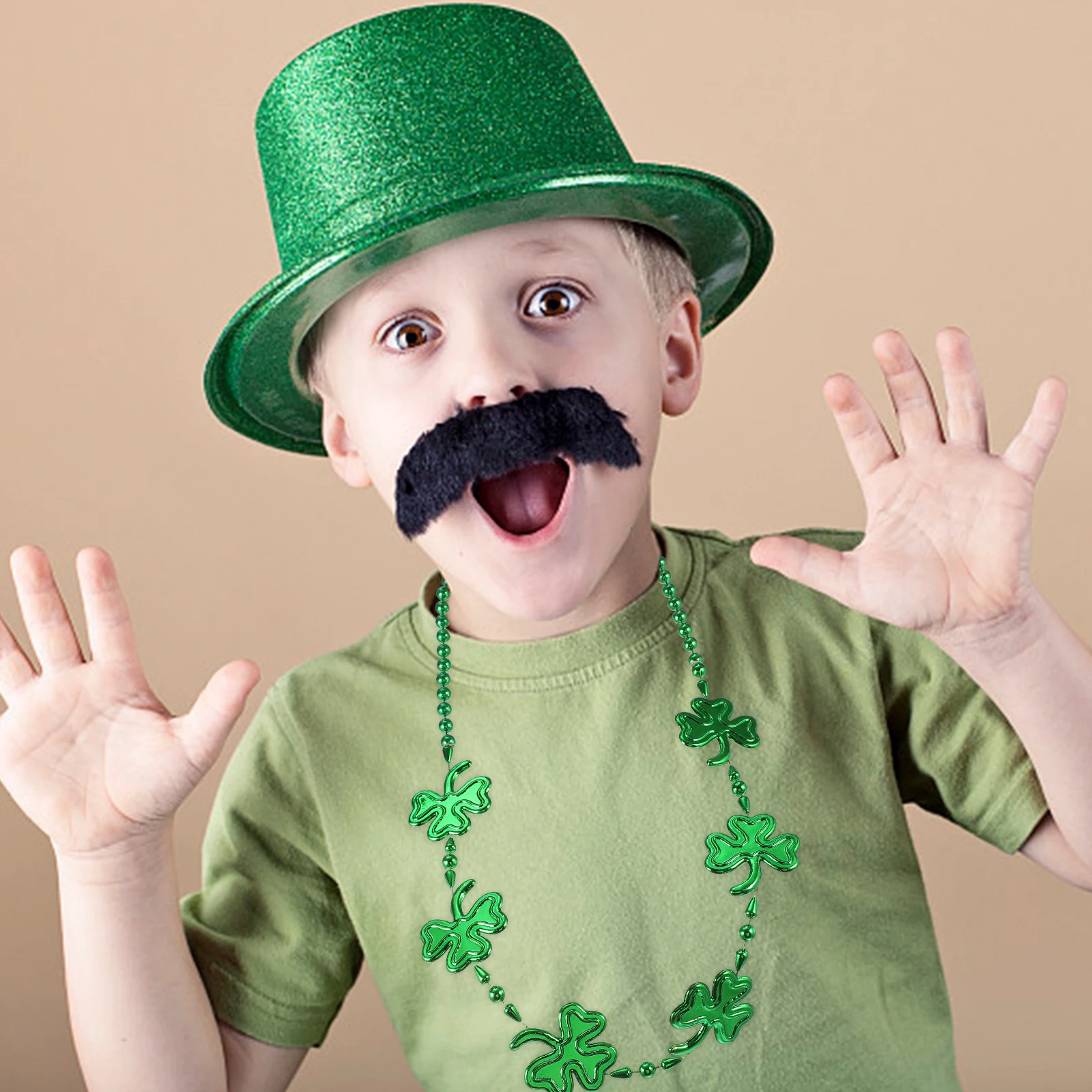 

3 Pcs Necklaces Clover Patrick's Day Chain Festival Party Green Jewelries Child