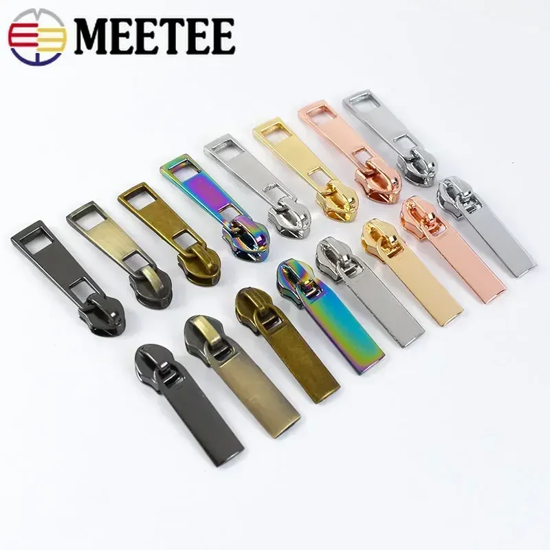 Meetee 10/20Pcs 3# 5# Zipper Sliders for Nylon Zippers Clothes Jacket Zip Puller Backpack Zips Head Repair Kit Sewing Accessory