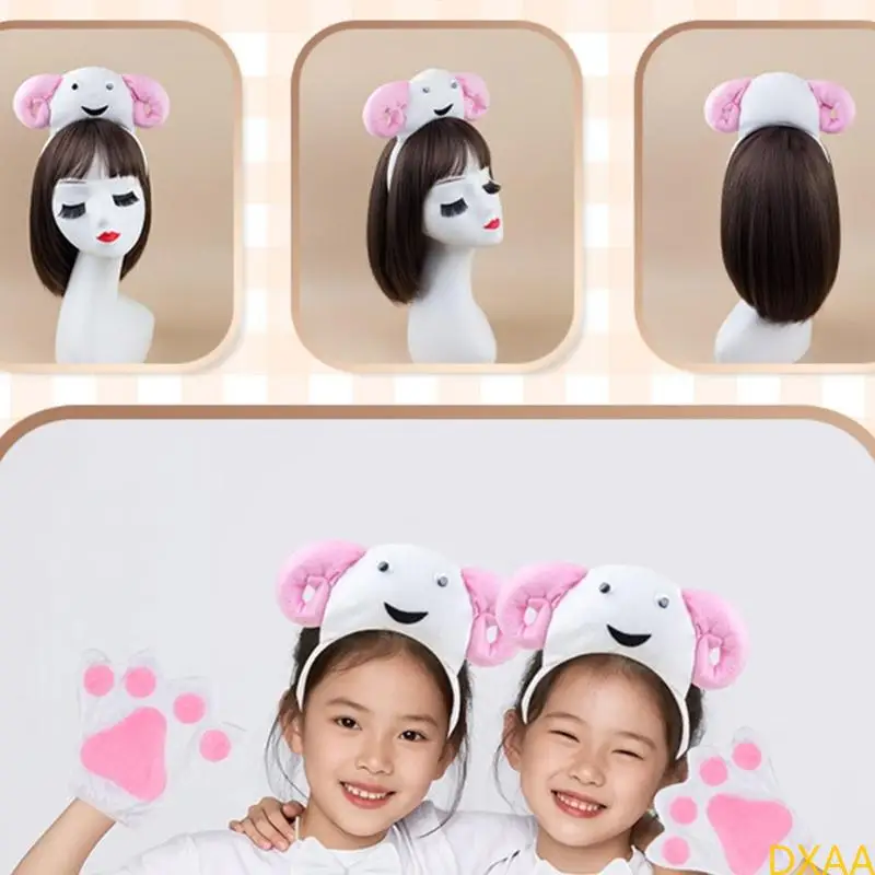 DXAA Sheep Costume Set Sheep Ears Tail Bows Tutu Skirt Animal Fancy Costume Accessories Kids Halloween Cosplay Props