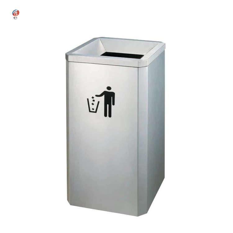 Best Seller Outdoor Advertising Trash Bin Public Stainless Steel Waste Rubbish Trash Garbage Bin Can