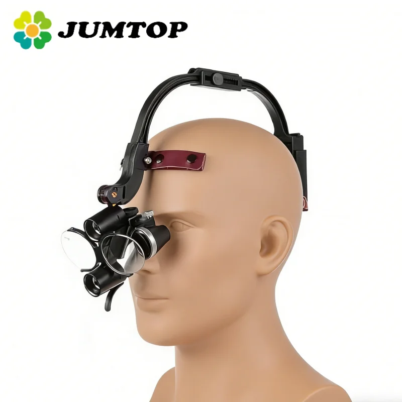 JUMTOP Dental 2.5x/3.5x Magnification Binocular Surgical Loupe Medical Head-Mounted Loupe with LED Headlight