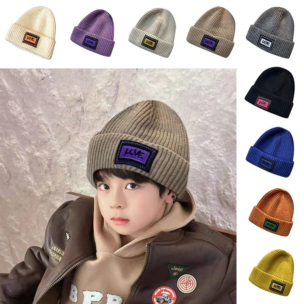 

Hip Hop Hat Love Letter Pattern Kids Knitted Hat Warm Crochet Baby Children Caps Thick Soft Warmer Bonnet Toddler Newborn Infant