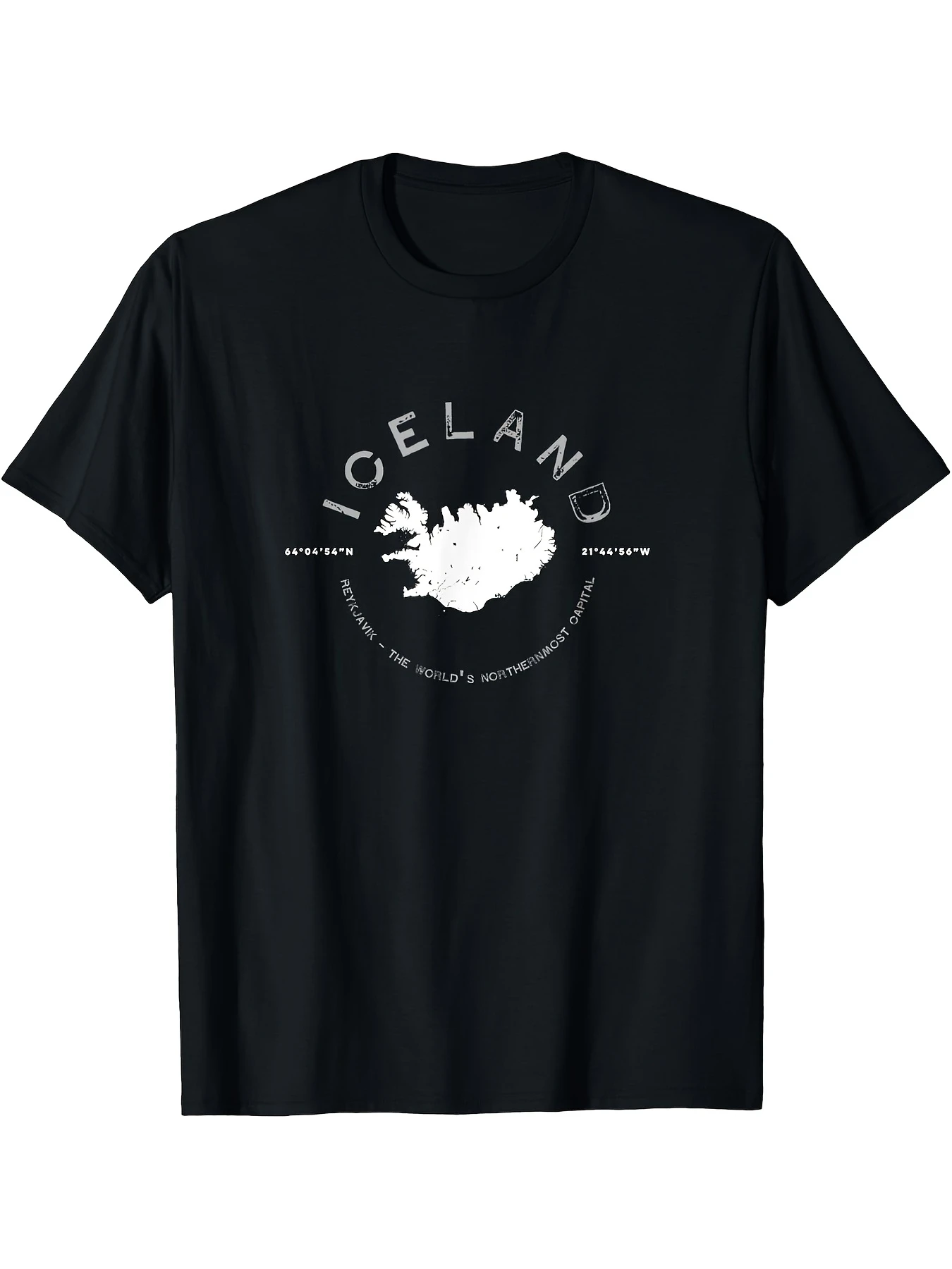 Men's vintage-style Icelandic design T-shirt casual crew-neck graphic tee suitable for all seasons oversized mens t shirts