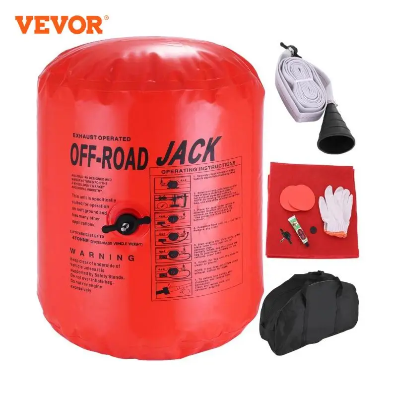 VEVOR 4Ton سيارة نفخ رافعة هوائية لشاحنة SUV جيب عجلة دعم جاك السيارات الطوارئ على الطرق الوعرة العادم رافعة هوائية رفع إصلاح