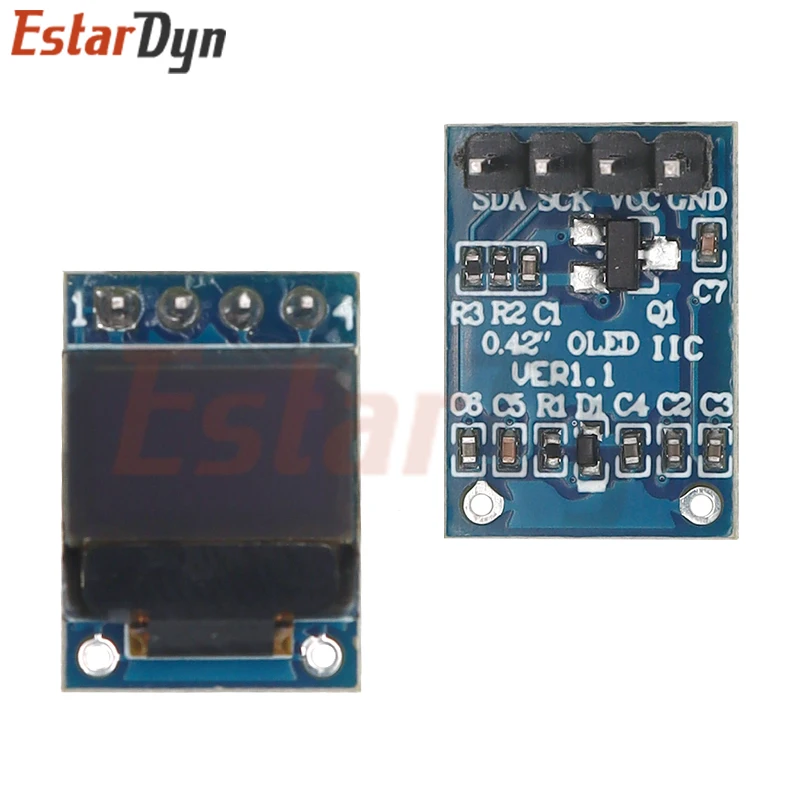 0.42 Inch White OLED Display LCD Module 72X40 Serial Screen White Color I2C IIC/SPI Interface SSD1306 72*40