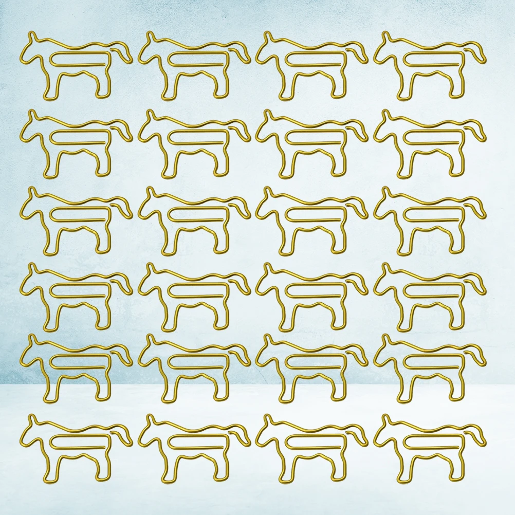 

30 Pcs Golden Horse Paperclip Clips Bookmark Holding Clamp Animal Neddles Magnetic Office