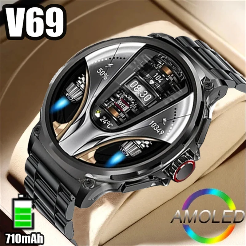 

New 1.85-inch ultra HD smart watch for men GPS Bluetooth Talk heart rate Health monitor 710 mah 400+ dial watch Huawei Xiaomi
