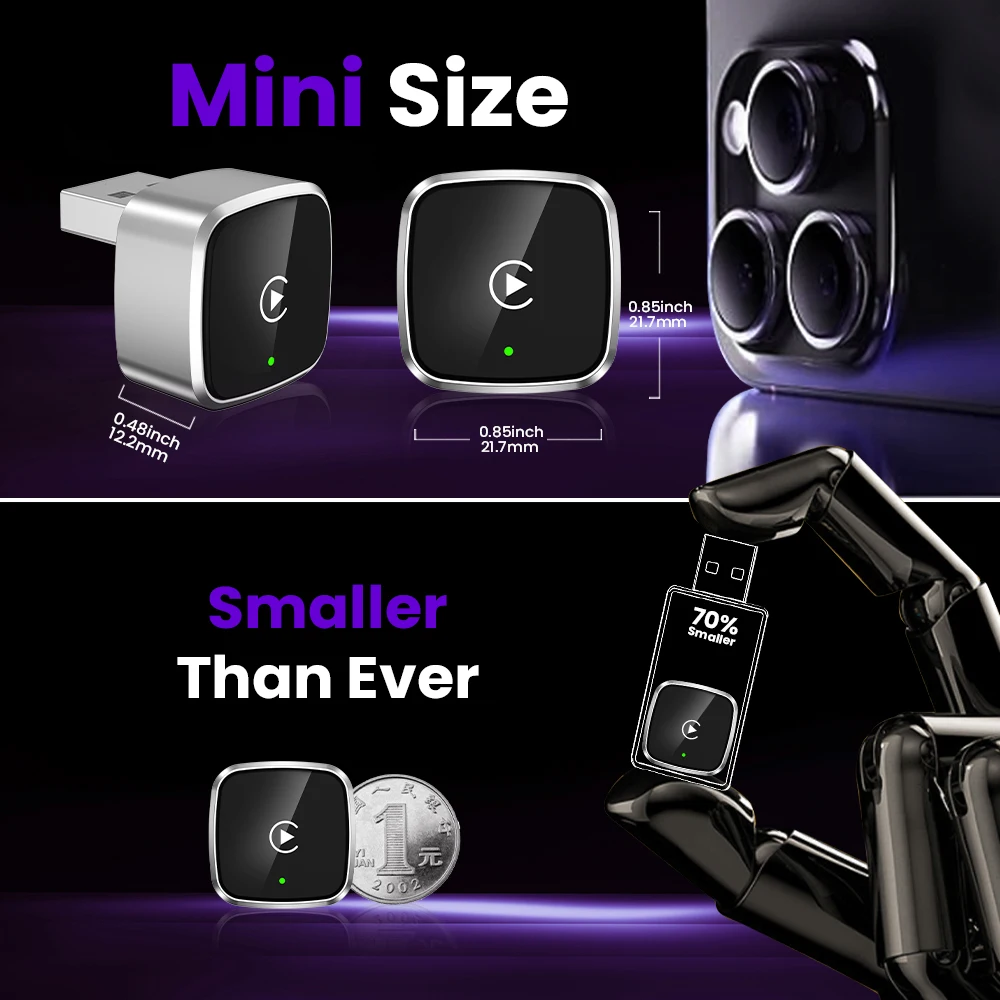 2in1 محول CarPlay اللاسلكي أندرويد السيارات دونغل صندوق ذكي اكسسوارات السيارات نظام ذكي لشركة فولكس فاجن تويوتا هوندا فورد بنز MG #4