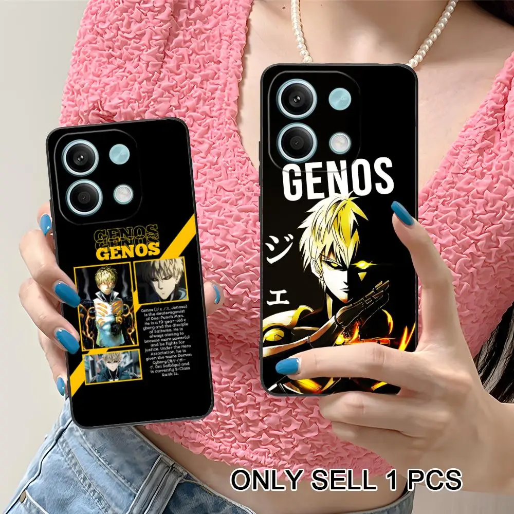 

Anime Punch Genos Phone Case for Xiaomi Redmi 15 14 13 12 A7 5 3 2 1 C Plus 4G 5G Soft TPU Shockproof Cover