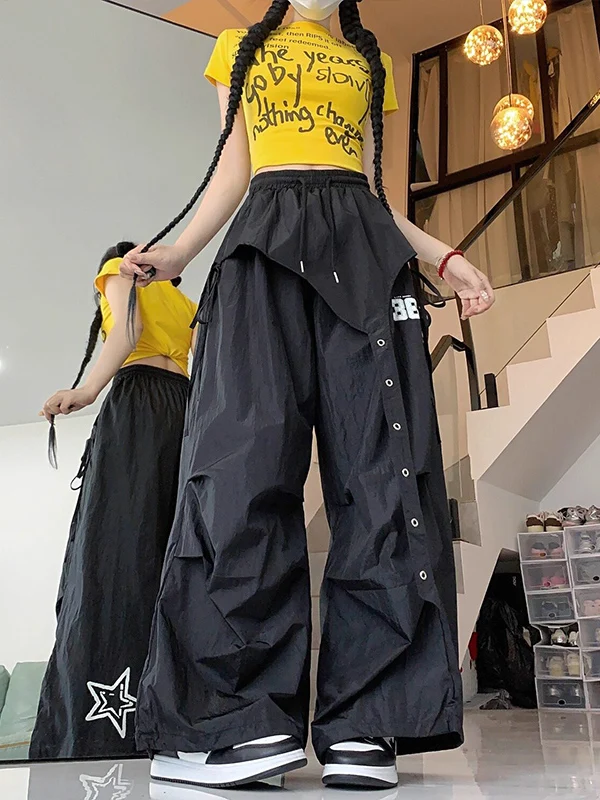 الأمريكية الرجعية الأحمر العمل السراويل الرجال الشارع الرقص الجاز الهيب هوب تصميم كوي الجافة مطوي عادية مستقيم الساق السراويل العصرية #4