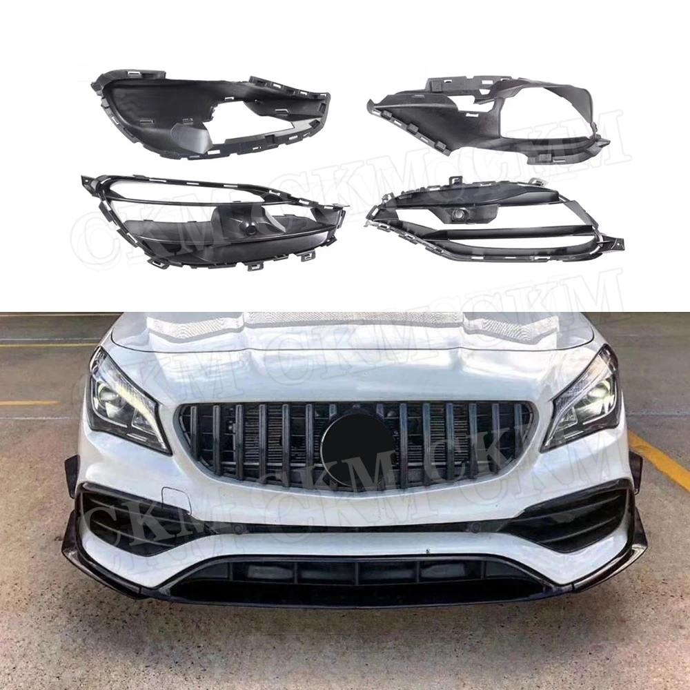 

Front Fog Light Air Vent Trim Cover Grills For Mercedes Benz CLA Class W117 CLA200 CLA220 CLA250 AMG 2016 2017 2018 ABS Black