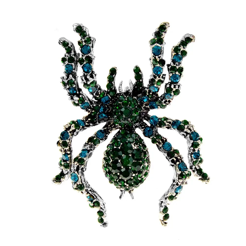 CINDY XIANG Rhinestone Large Spider Brooches For Women Insect Pin Vintage Coat Sweater Jewelry