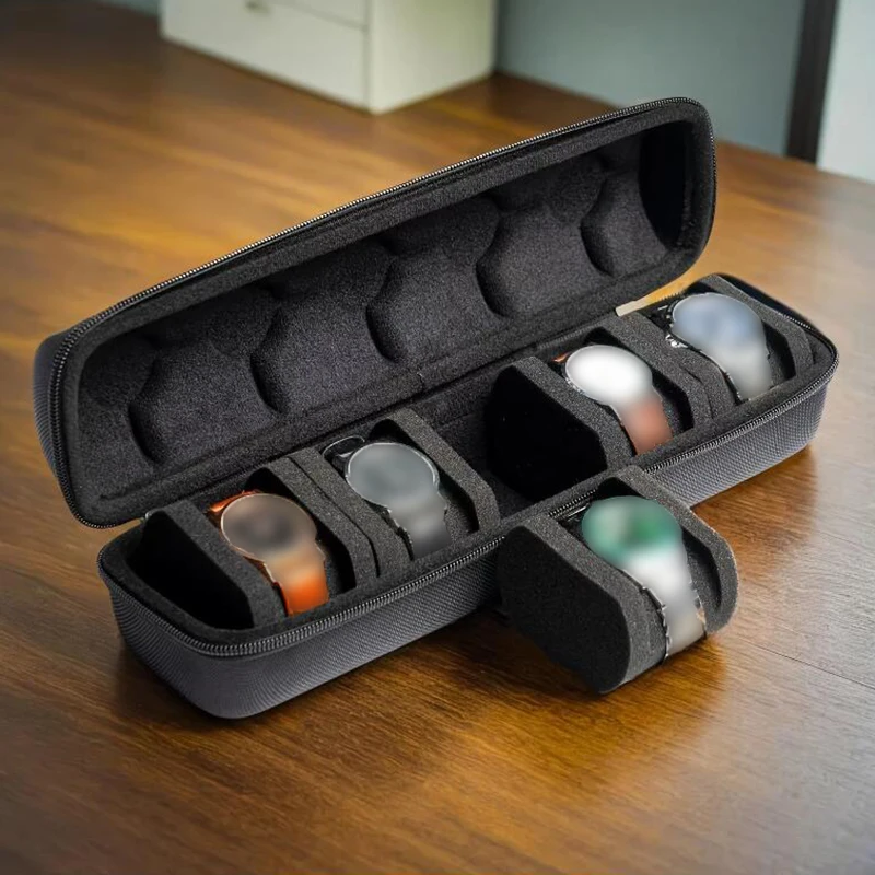 

Portable 5Slots Watch Travel Box Oxford Cloth Watch Storage Organizer Box Travel Case For Men Women's Watches Zipper Handbag
