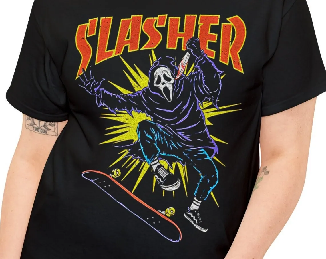 Slasher T Shirt Skateboard Slasher Halloween Shirt Scarry Slasher Tee Unisex Shirt