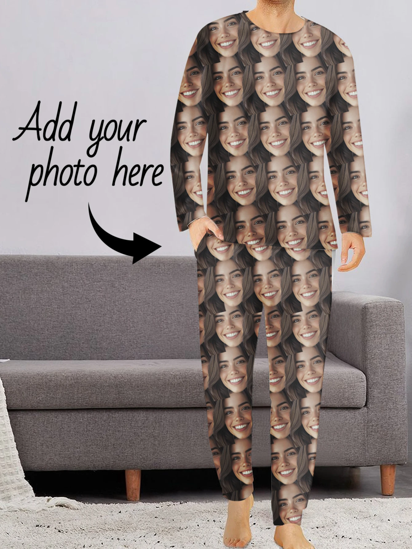 

Customized pajamas, personalized photo pajamas set, residential suit set, gift for husband