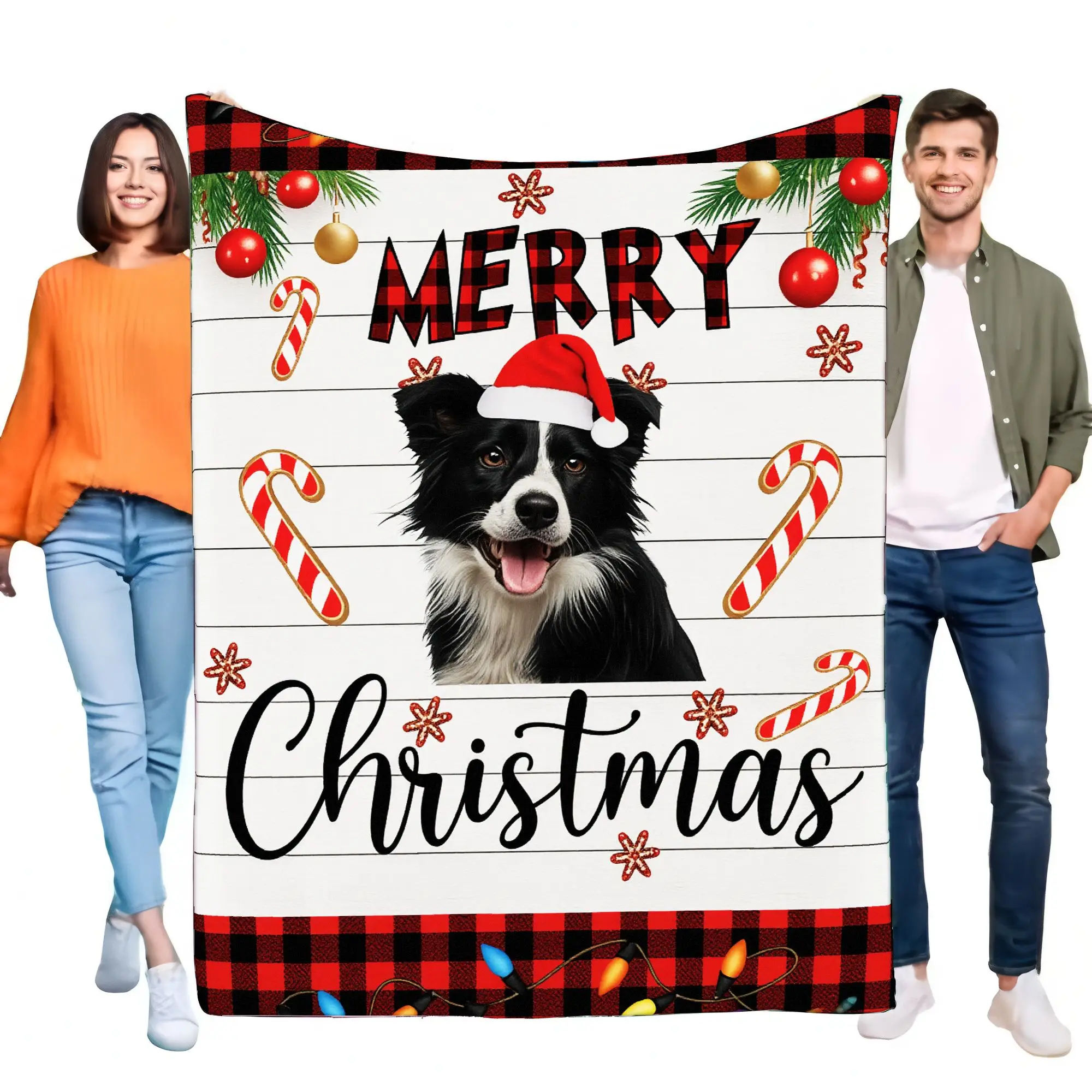Warm and Cozy Merry Christmas Dog Blanket, Soft Plush Sherpa Fleece Throw for Pet Lovers, Ideal Holiday Gift for Dog Owners, Per