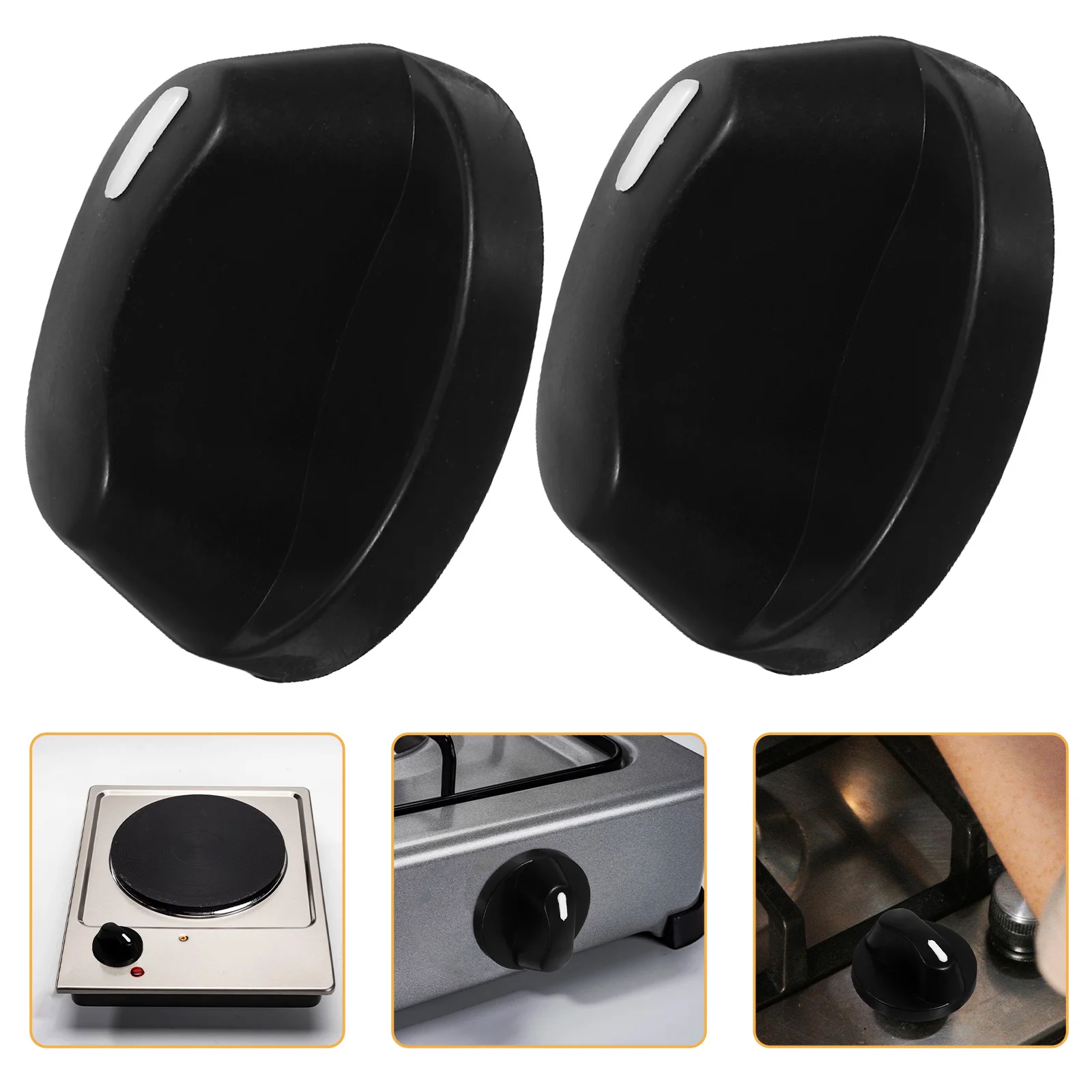 

2Pcs Universal Gas Stove Knob Replacement Durable Easy Install Smooth Operation for Kitchen Appliance Oven Knobs Replacement